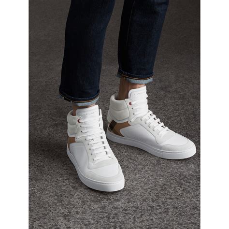 burberry high top sneakers white|padded classic Burberry sneakers.